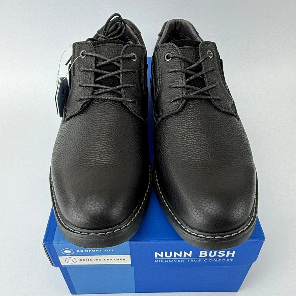 Nunn Bush Bayridge PT OX Leather Plain Toe Oxford Shoes Mens 13 M Black NIB